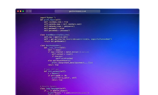 Full-stack software development interface mockup