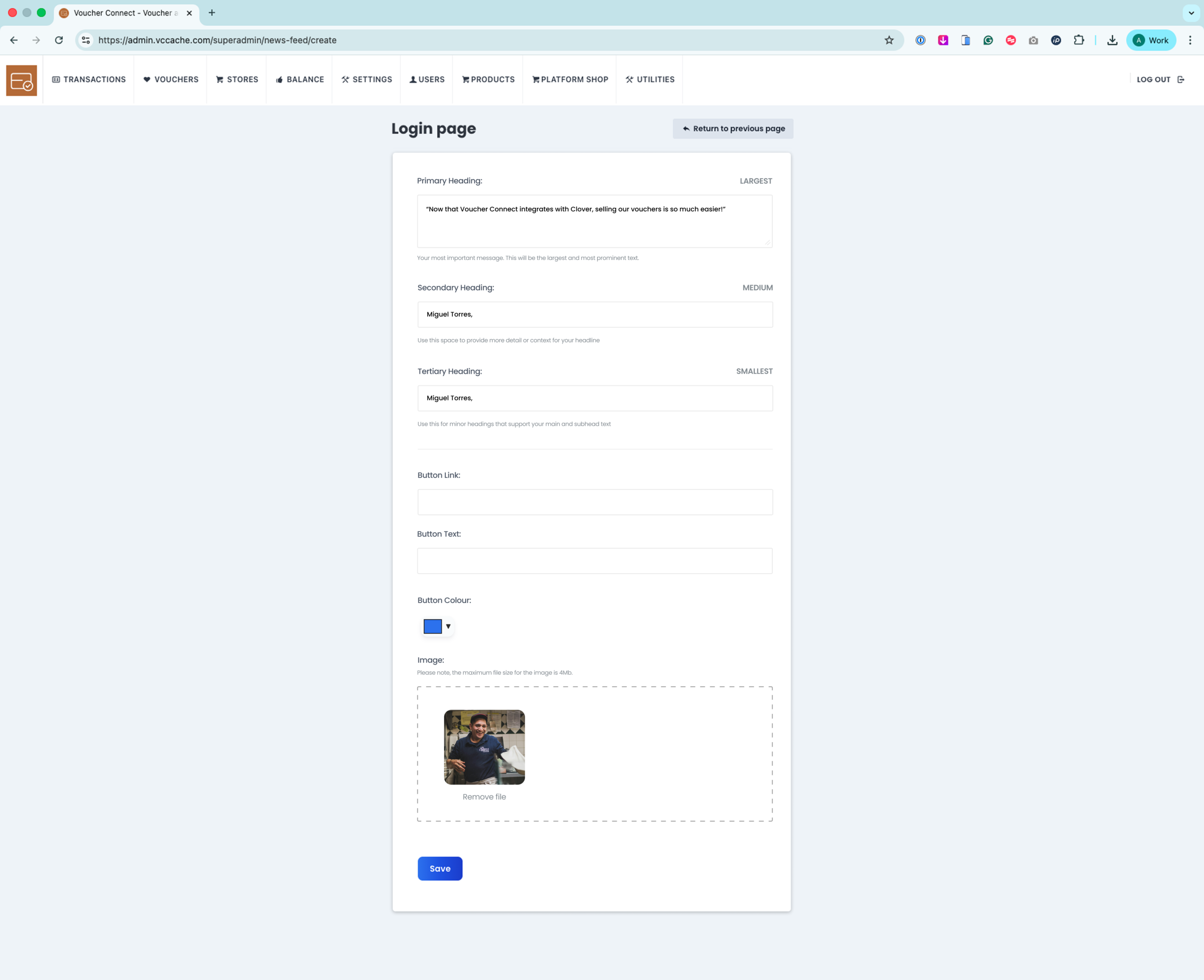 Dynamic Login Page Details
