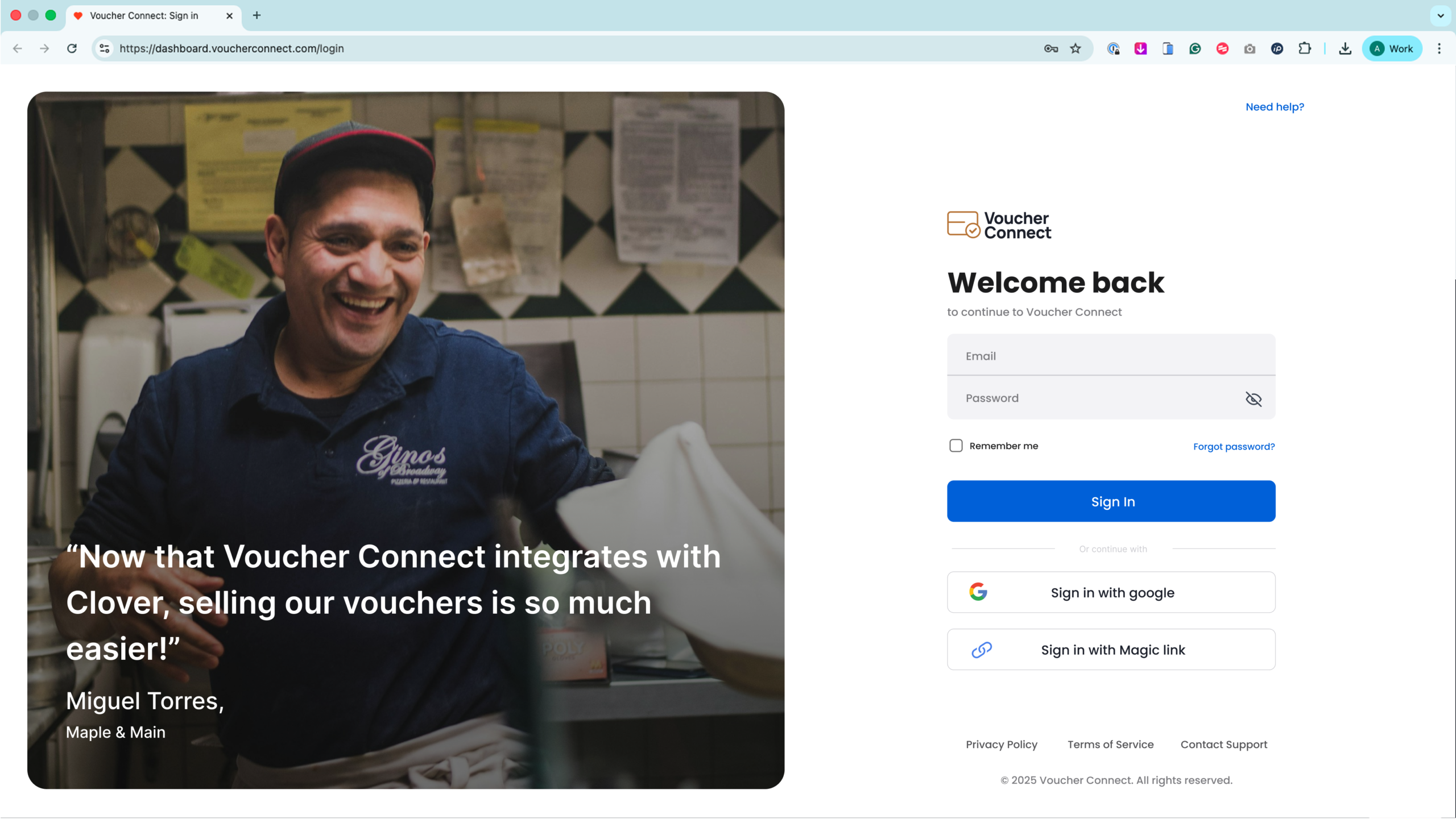 New Split-Screen Login Page