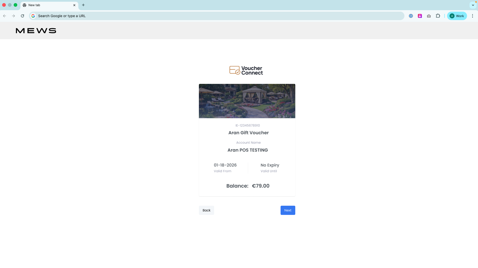 Voucher detail lookup card